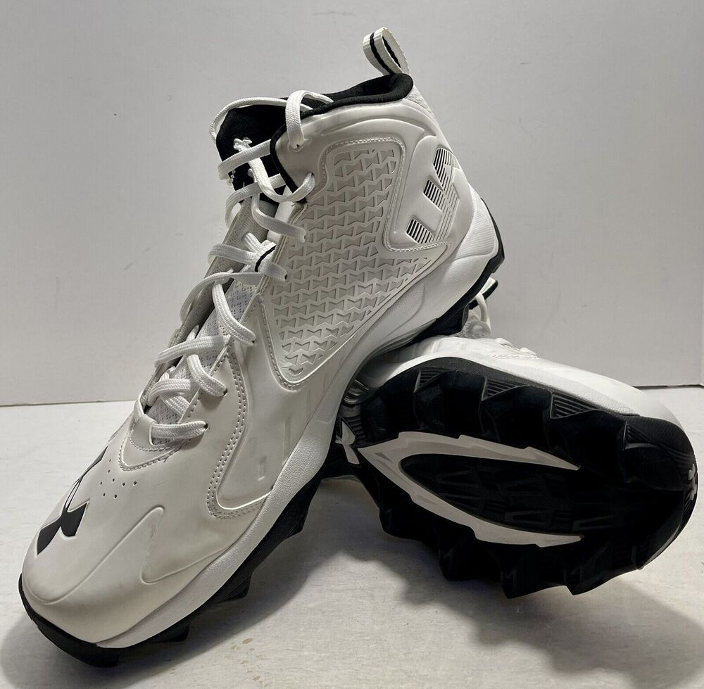 Under Armour Men's Clutch Fit Sz 14.5 Cleats Shoes White/Black #1270815-100 NWOB